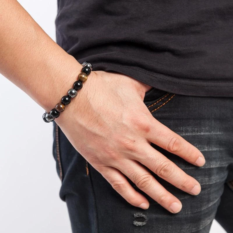 Triple Protection Bracelet - Tiger’s Eye, Obsidian, Hematite - Image 9