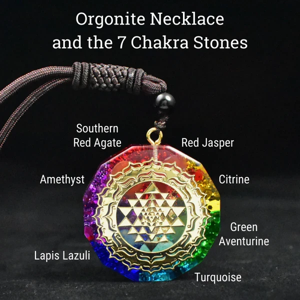 7 chakra orgonite necklace