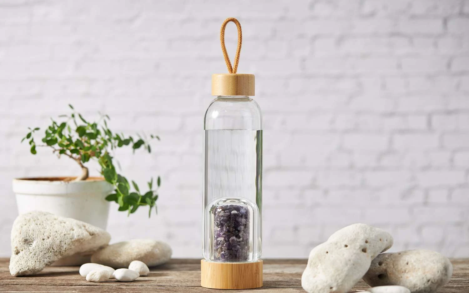 amethyst crystal water bottle