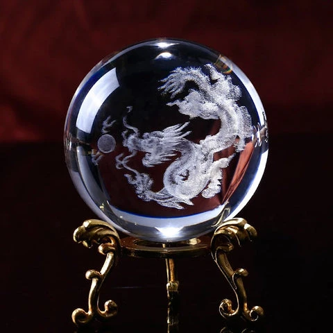 Chinese Dragon Clear Crystal Ball