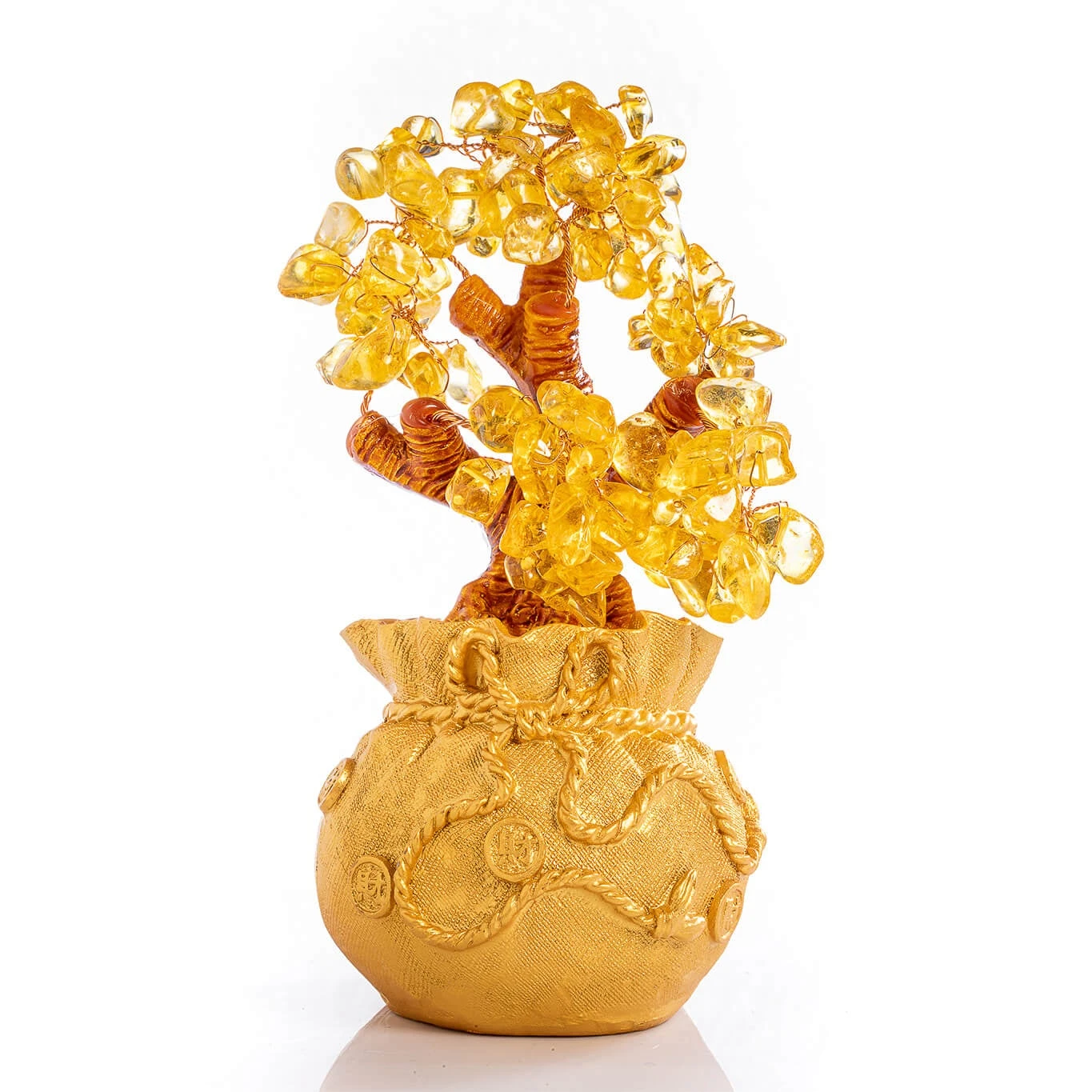 citrine money tree gemstone ornament