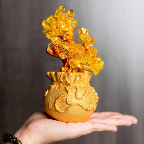 Citrine Money Tree Gemstone Ornament