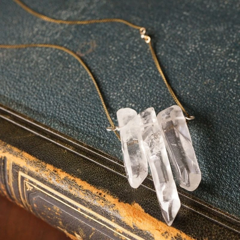 clear quartz necklace