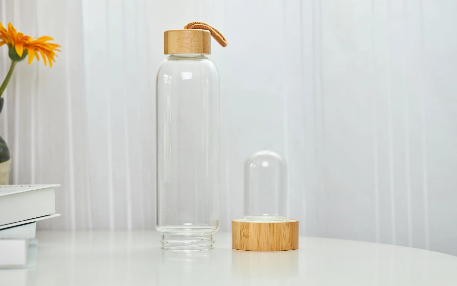 crystal water bottle with removable chamber