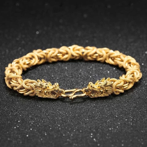 Double-Headed Golden Dragon Bracelet