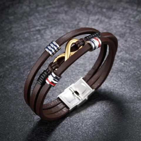 infinity leather bracelet - spiritual gifts for men