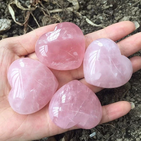 Rose Quartz Heart Crystals - Feng Shui Gifts for for Love