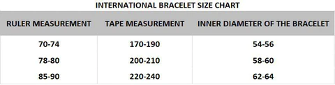 Bracelet Size Chart